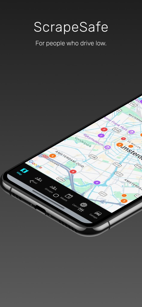 ScrapeSafe map tab with caption for people who drive low